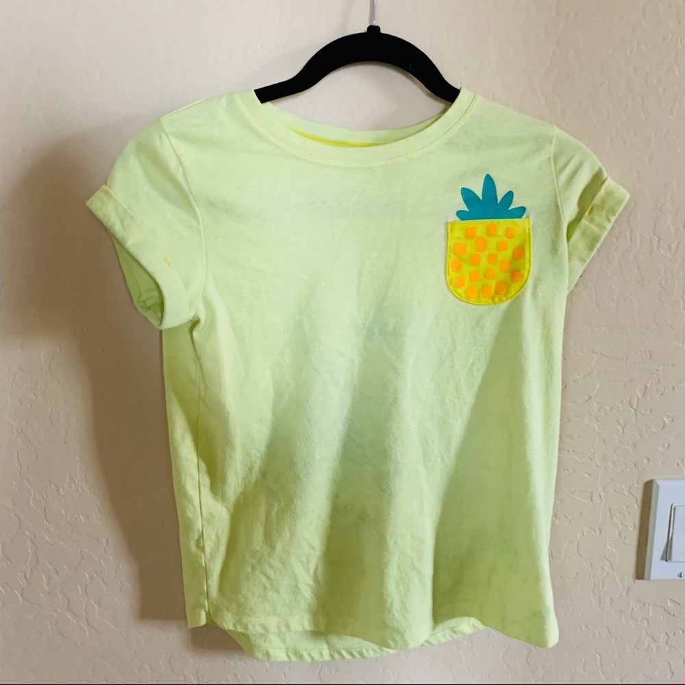 Cat & Jack Girl's Yellow Pineapple T-Shirt Tee